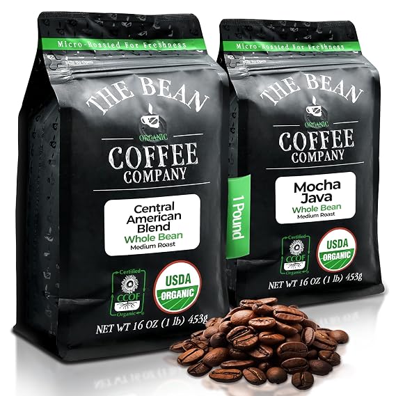 The Bean Organic Coffee Co. Variety Pack, Whole Bean, 16 oz Bag