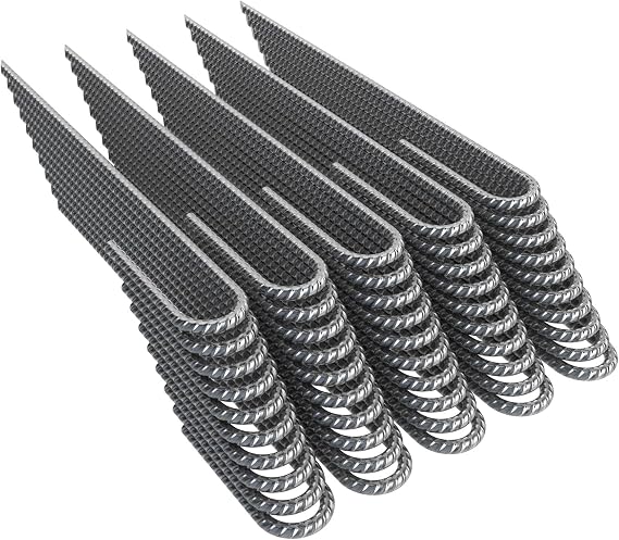 Vodaland Rebar Stakes J Hook Extra Heavy Duty 1/4 inch Coated Steel Ground Anchors with Chisel Point End (50)