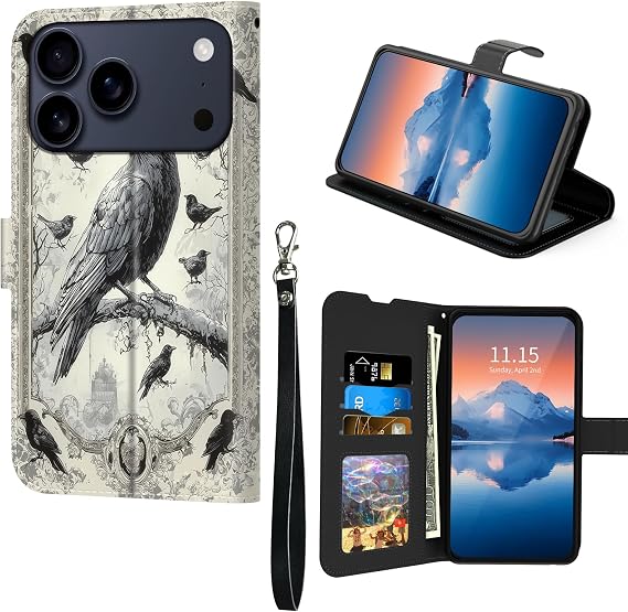 Wallet Case for iPhone 18 Pro,Ravens