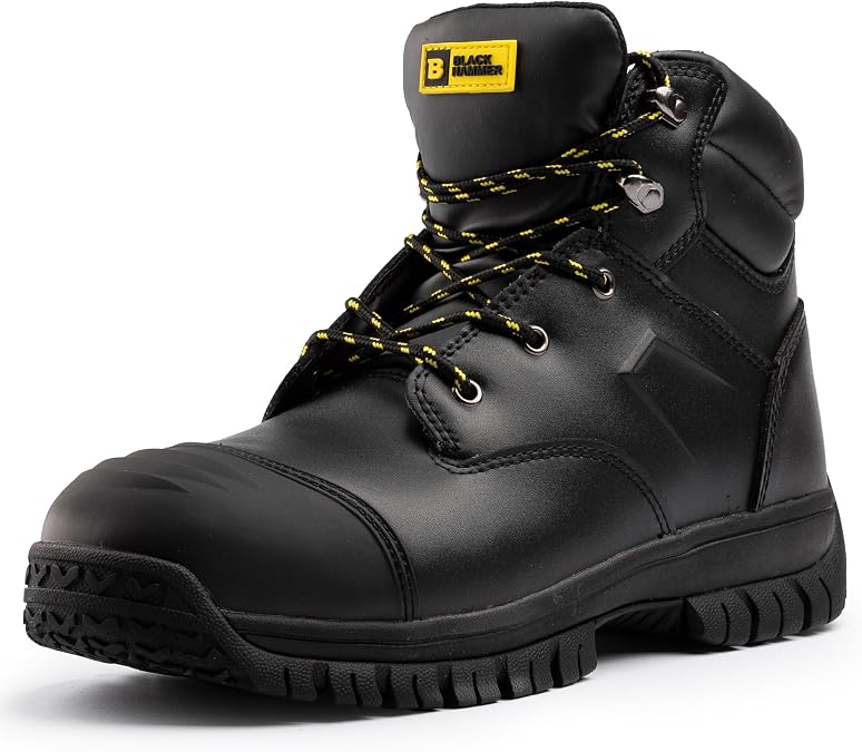 Black Hammer Thunder Men's S3 SRC Steel Toe Leather Safety Boots