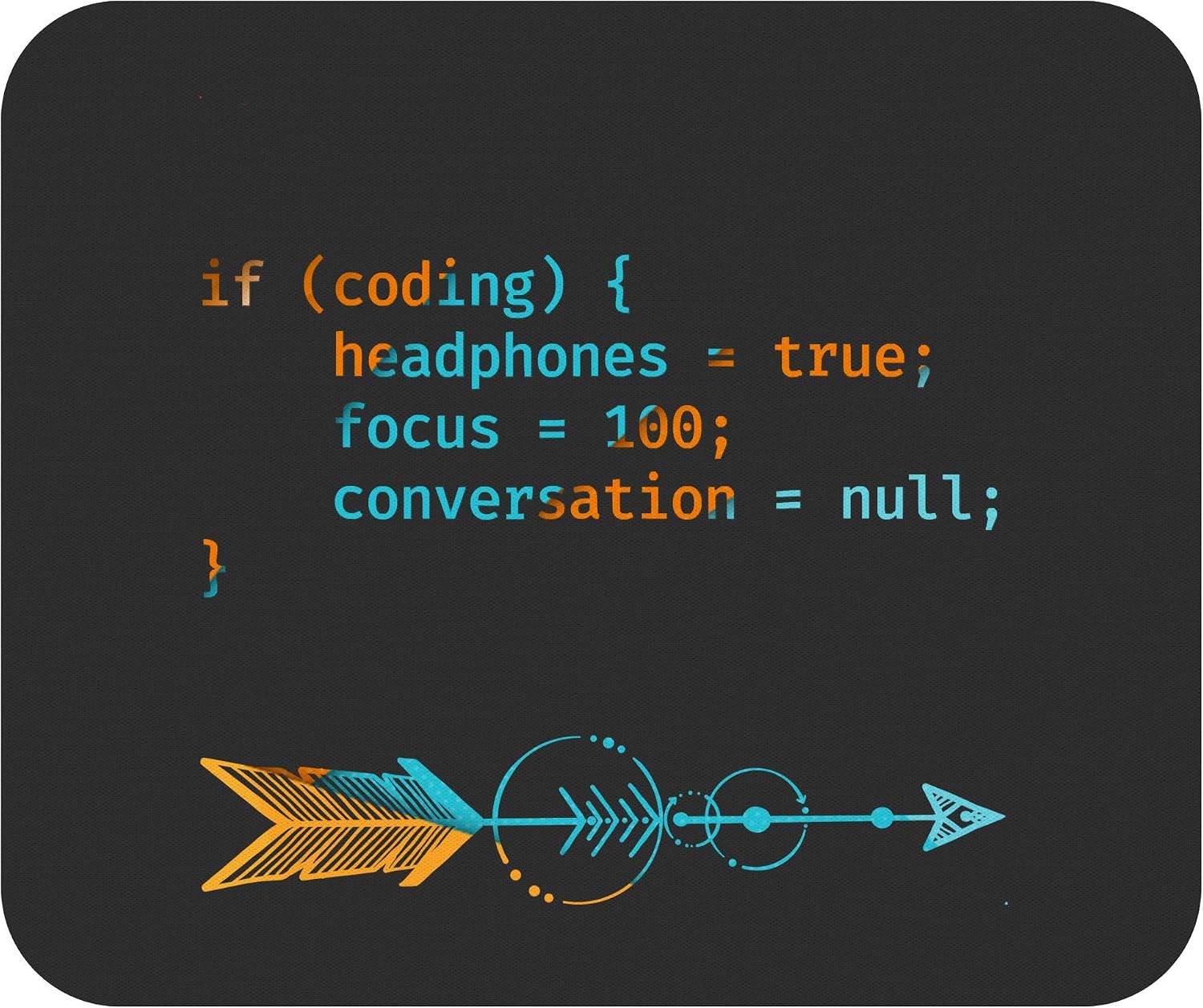 Office 9 Inch Mouse Mat Joke Mouse Mat - Funny Joke Programming When Coding Headphones Focus Code Coder Programmer Black 9 Inch Mousemat Mouse Mat Poster
