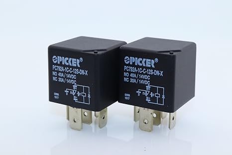(x2) PC792A-1C-C-12S-DN-X-2 | 5 Pin Bosch Style SPDT 12 VDC Coil, 40/30 Amp Switching, Mini ISO Sealed Automotive Plug-in Relay with Diode | Cross: Omron G8JN-1C6T-DC12