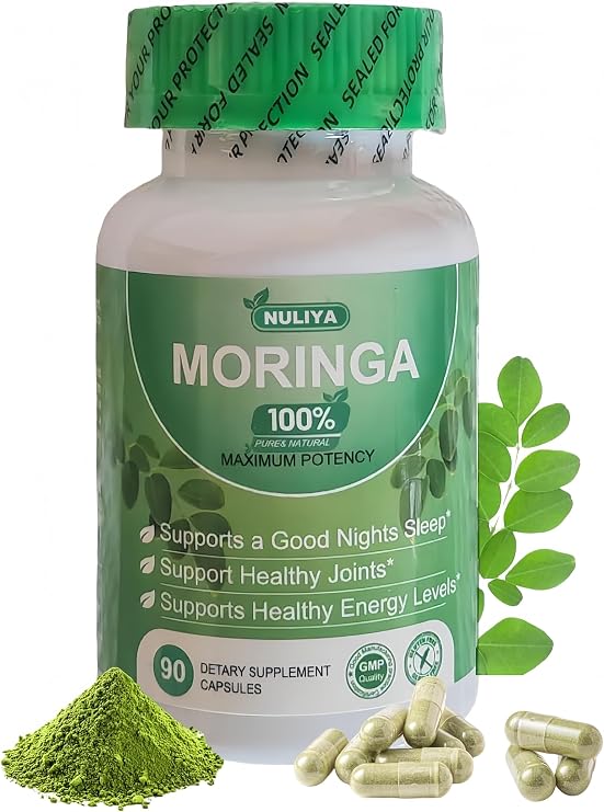Moringa Capsules,90 Capsules 800mg Non-GMO and Gluten Free,Moringa Powder Capsules Supplement Supports Energy, Joint & Immunity & Gut Health