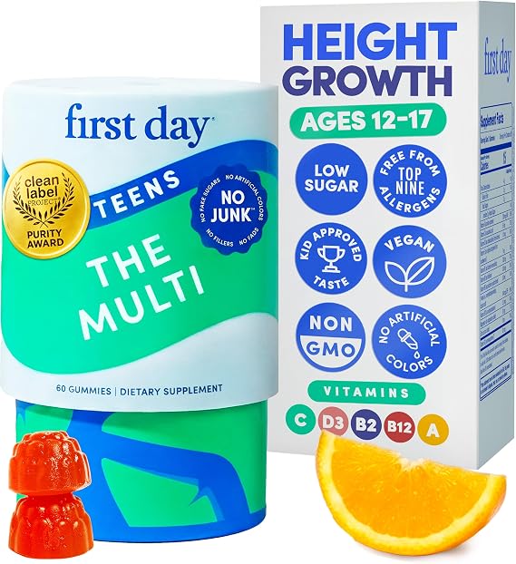 Teen Boy & Girl Multivitamin Gummy - Growth & Bone Support, 60ct, Vegan