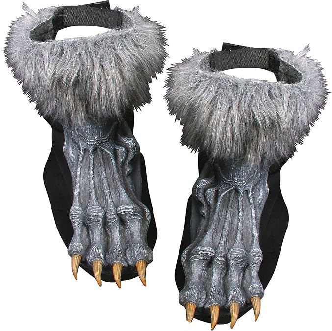 Fun World Unisex-Adults Silver Werewolf Shoe Covers