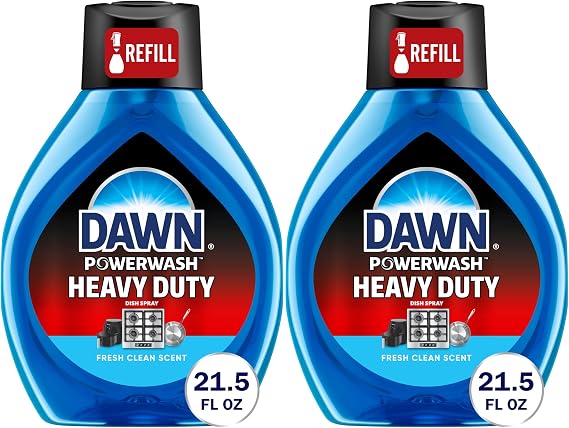 Dawn Heavy Duty Dish Spray Fresh Clean Scent, All-Purpose Cleaner and Degreaser, 21.5 oz. Refill Bottle 2-Pack