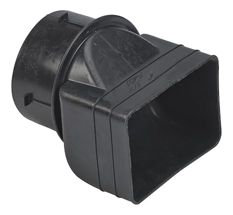 Mutual Industries Black Downspout Adapter, 3" x 4" x 4"