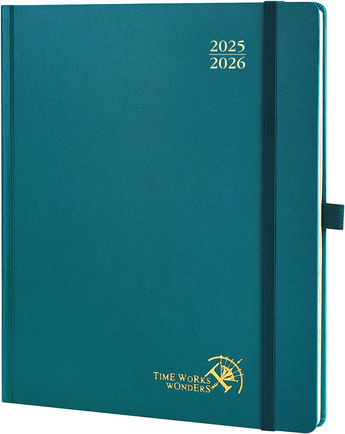 POPRUN Planner 2025-2026, Large 8.5 x 10.5 Hard Cover Academic Calendar July 25-June 26 Daily Weekly and Monthly Appointment Book with Hourly Time Slots, Monthly Tabs, 100 GSM - Pacific Green