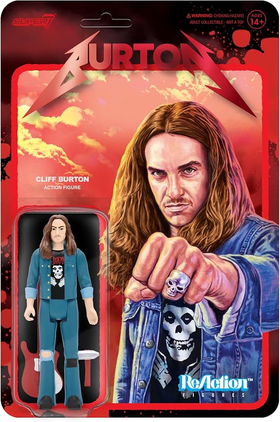 Super7 Cliff Burton Cliff 'Em All - 3.75" Action Figure with Accessories Heavy Metal Collectibles and Retro Toys