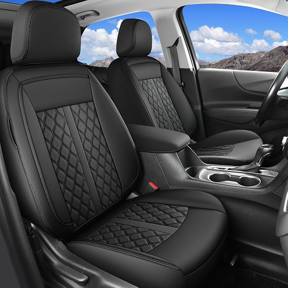 Huidasource Nissan Titan Seat Covers, Waterproof Cushion Covers Custom Fit for Nissan Titan/Titan XD 2016-2024 SV PRO-4X SL Platinum Reserve Crew Cab Faux Leather Seat Protectors (Fullset/Black)
