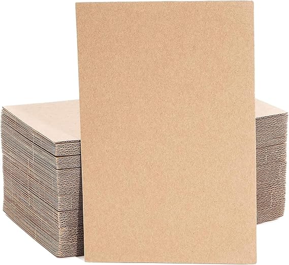 Brown Corrugated Cardboard Packaging Sheets - A2 Size, 5 Pack, Double Wall, Eco-Friendly, Durable