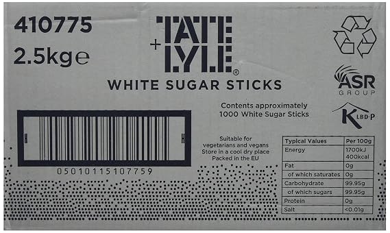 Tate & Lyle Sugars White Sugar Sticks (Pack of 1000)