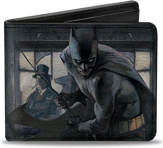 Bi-Fold Wallet - The Dark Knight Annual #1 Cover Pose Batman Action/Mad Hatter/Scarecrow/Penguin in Windows