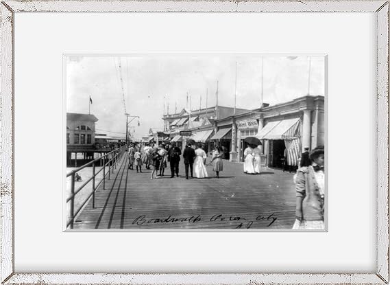 INFINITE PHOTOGRAPHS Photo: Boardwalk,Piers,Wharves,Ocean City,New Jersey,NJ,c1908,Frost Brothers,Bros