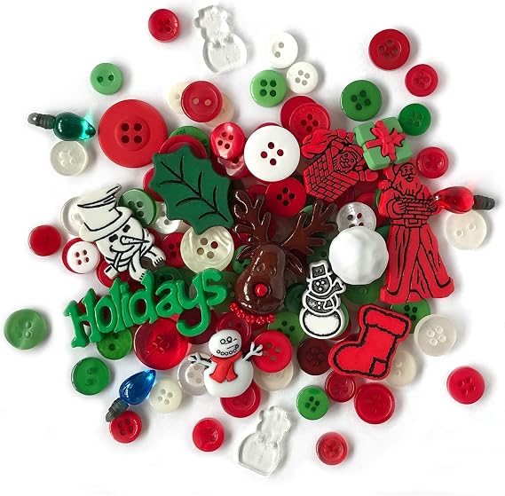 Buttons Galore and More Collection Round Novelty Buttons & Embellishments Based on Variety of Themes, Holidays and Seasons for DIY Crafts, Scrapbooking, Sewing, Cardmaking and Other Projects 50 Pcs
