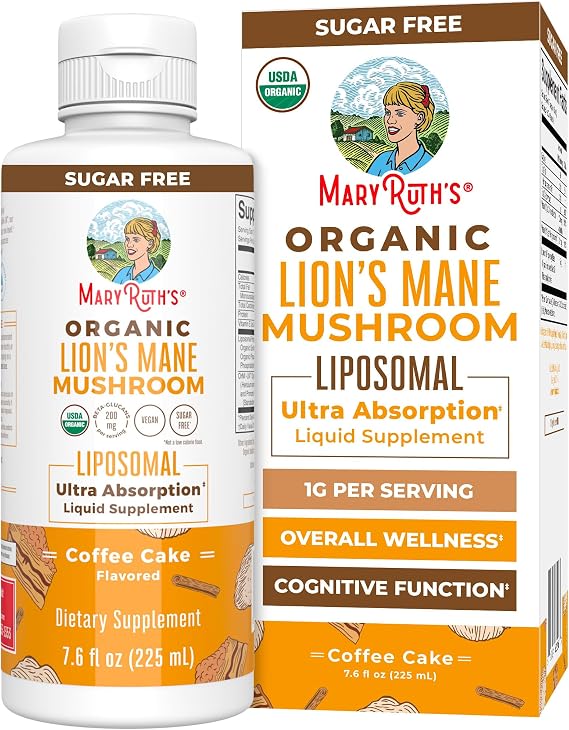 MaryRuth's USDA Organic Lions Mane Supplement, Vegan, 15 Servings