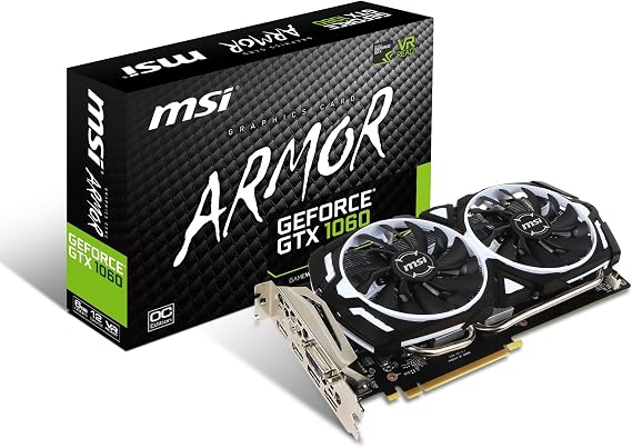 msi Computer GTX 1060 Armor 6G OCV1 NVIDIA GeForce GDDR5 DVI/2HDMI/2DisplayPort PCI-Express Video Card