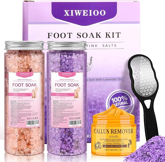 Himalayan Pink Foot Soak Set Pedicure Kit Callus Remover Gel Kit