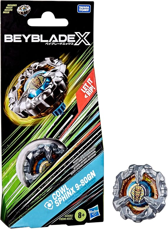 Beyblade X Cowl Sphinx 9-80GN Booster Pack Set with Defense Type Top; Authentic Takara Tomy Battle Tops Games/Toys for Boys and Girls 8+