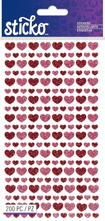 Sticko Glitter Hearts Stickers