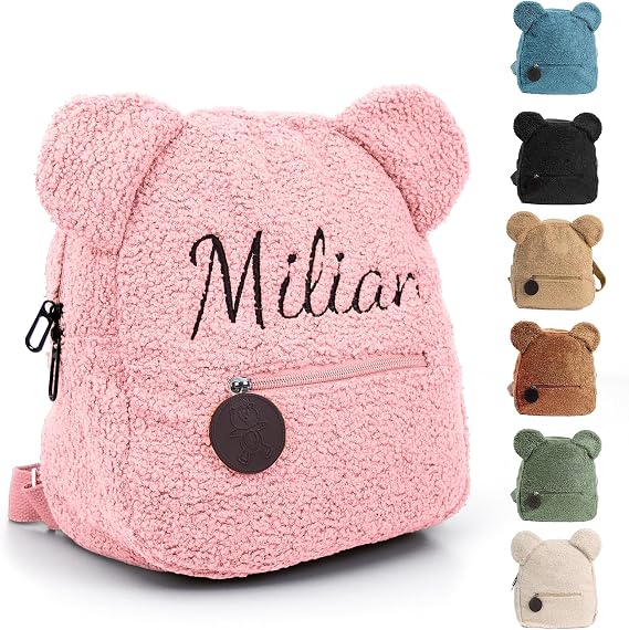 Personalized Toddler Backpack with Name for Boy & Girls, Pink