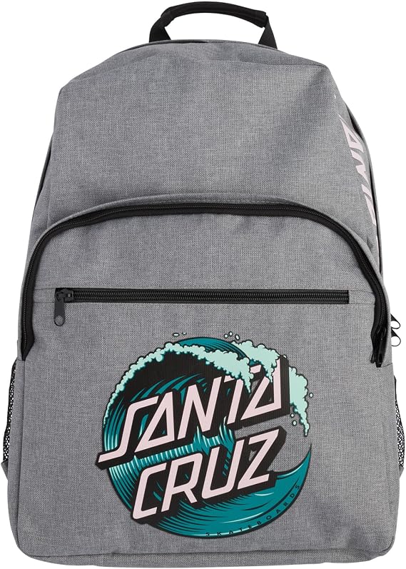 SANTA CRUZ Unisex Backpack Wave Dot Skate Backpack, Heather Grey, One Size