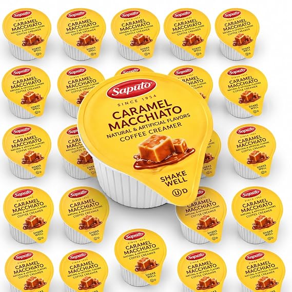 Caramel Macchiato Liquid Coffee Creamer Singles, 192 Count | Caramel Macchiato liquid coffee creamer singles, 192 ct. Single-serve cups for offices, restaurants, coffee bars and home.