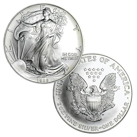 USA 1995 $1 American Silver Eagle Coin .999 Fine 1 Troy Ounce - Brilliant Uncirculated Bullion
