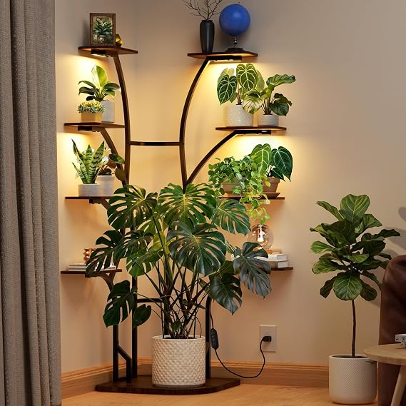 Barrina LS13 Corner Plant Stand with Grow Lights, 9-Tier, Full Spectrum