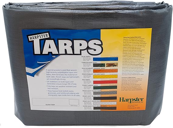 10 Ft. X 12 Ft. Heavy Duty 6 Oz. Silver Tarp 11-12 Mil Thick