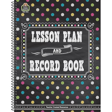 Teacher Created Resources TCR3716 Chalkboard Brights Lesson Plan and Record Book, Paper, Multi 8.5 inches X 11 inches