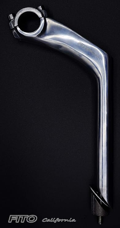 Stem - Fito Aluminum Alloy Handle Bar Stem - TWIN 2 BOLT - Gooseneck, Handle bar: 25.4mm, Frame: 22.2mm, for Beach Cruiser Bikes, BMX Bikes, Comfort Bikes, (Silver)