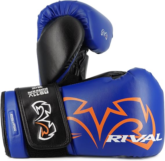RIVAL Boxing RS11V Evolution Sparring Gloves, Extra-Thick 2” Padding, V-Strap Wrist Lock 2 System, Large Hand Compartment, and 15 Degree Angle Cuff