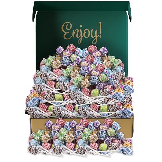 The Munchie Mix - Gift Box - (4 Pound) Dum Dum Pops, Assorted Flavors Lollipops in Bulk Candy - All Time Classic Flavors - Lollipops Bulk, Bulk Suckers, Individually Wrapped + Greeting Card