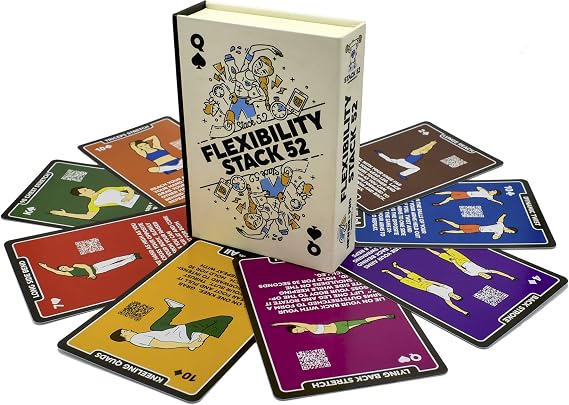 Stack 52 Flexibility Exercise Cards. Learn Static and Dynamic Stretches.