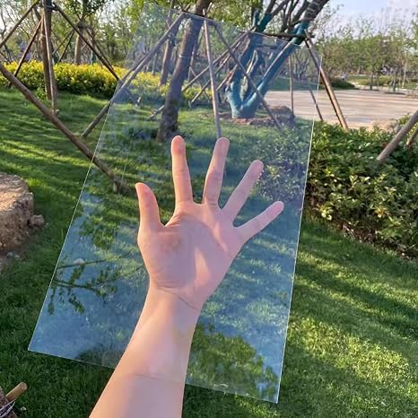 Polycarbonate Roofing Sheet,4mm Clear Acrylic Plastic Safety Sheet,PC Durable Panel,UV Protection,Strong Impact Shatterproof (20cm x 90cm(7.87x35.4in))