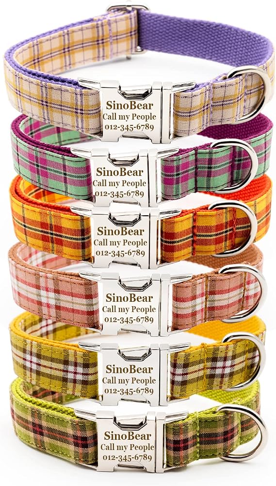 Custom Dog Collar Engraved ID Fabric for All Breeds (Fruit Style)