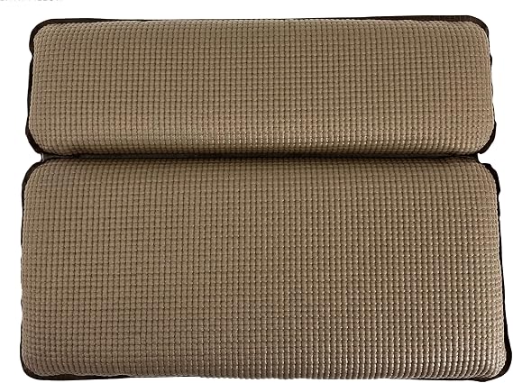 Splash Home Sooth Double Chamber Vinyl Spa Pillow, Machine Washable, 14.6" x 11.8", Taupe