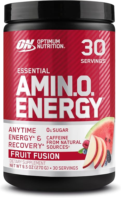Optimum Nutrition Amino Energy Pre Workout Powder Keto Friendly with Beta Alanine Caffeine Amino Acids and Vitamin C Fruit Fusion 30 Servings 270g