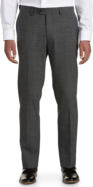 DXL Synrgy Men's Big and Tall Performance Stretch Suit Pants Grey 60 x 30