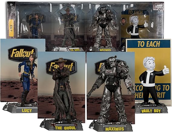 McFarlane Toys - Fallout Lucy, Maximus, The Ghoul & Vault Boy 6in Posed Figures 4pk