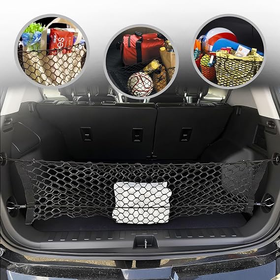 Envelope Style Trunk Mesh Cargo Net for GMC Terrain 2018-2026 - Car Accessories - Premium Trunk Organizers and Storage - Cargo Net for SUV - Vehicle Carrier Organizer for GMC Terrain