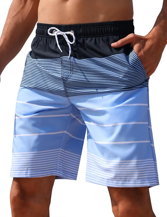 ELETOP Men's Swim Trunks with Mesh Liner 9 Inch Beach Bathing Suit