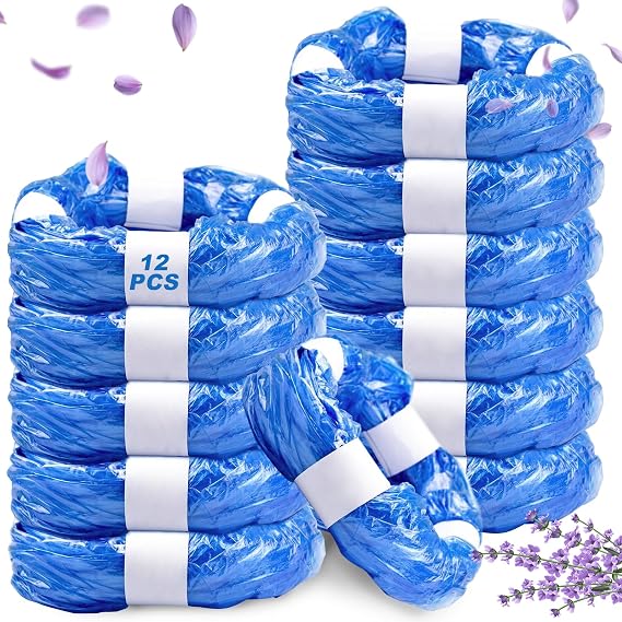 12 Pack Nappy Bin Refills, 4.5mNappy Bags Plastic Diaper Pail Refill Bags Set With fragrance, Compatible with Angelcare and Spross Diaper,Genie,Twist & Click and all others, blue