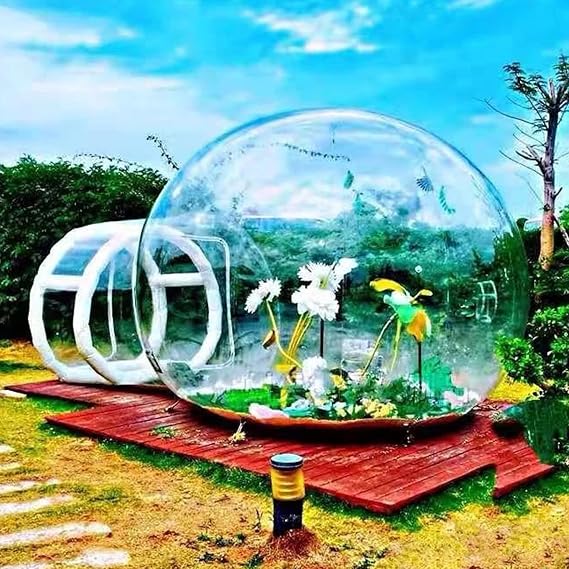 Outdoor Inflatable Bubble Tent, With Single Tunnel Greenhouse Gazebo Canopy Camping Backyard Transparent Exhibition Tent, Star Bubble House Homestay Outdoor Camping vision