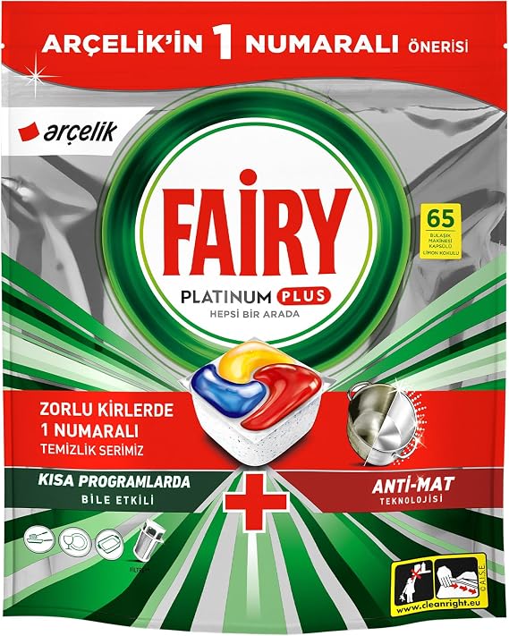 Fairy Platinum Plus Bulaşık Makinesi Deterjanı 65'li Arçelik Özel Paketleri