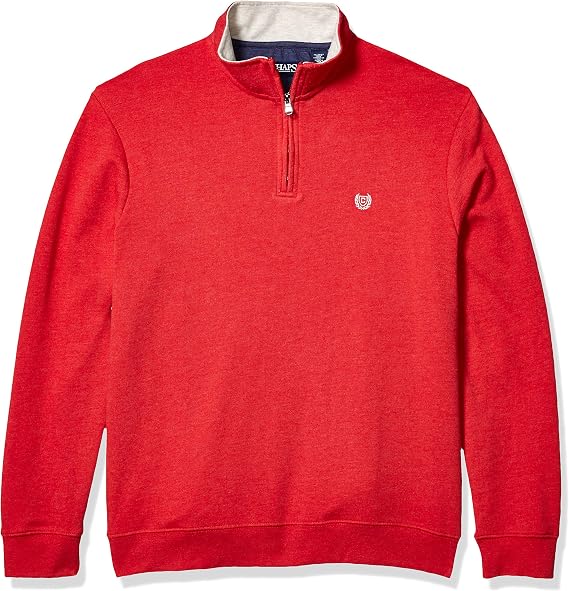 Chaps Men's Classic Fit Textured Quarter Zip Sweater