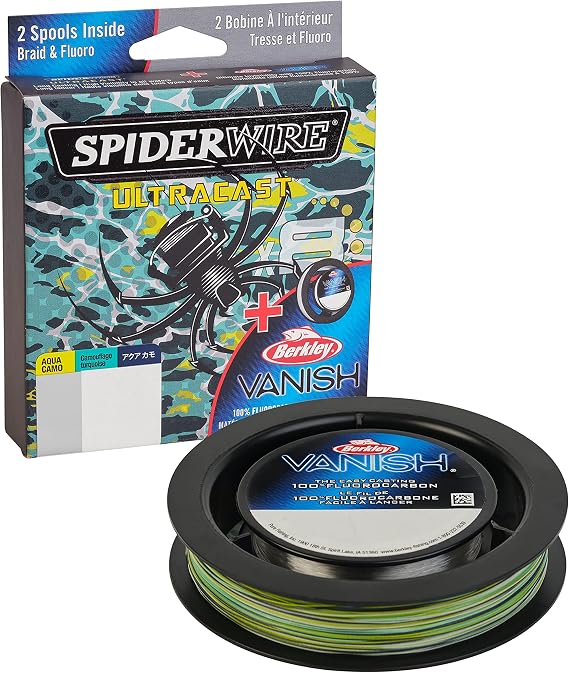 SpiderWire UltraCast Braided Fishing Line with Berkley Vanish Dual Fishing Spool