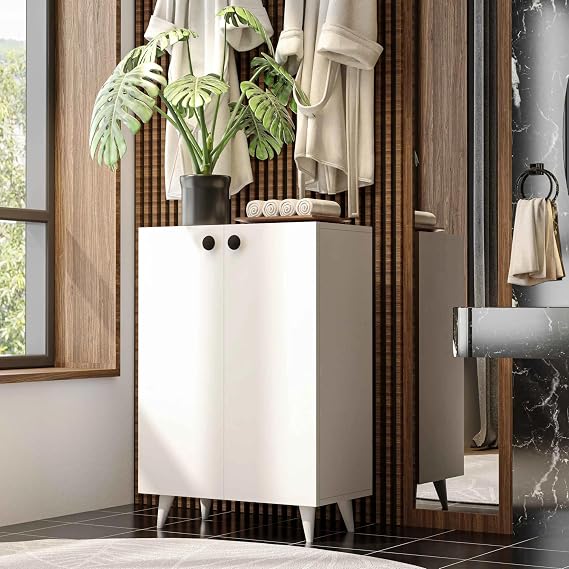 İmbaş 2 Kapaklı 3 Raflı Çok Amaçlı Dolap Ayakkabılık Mutfak Banyo Kiler Dolabı