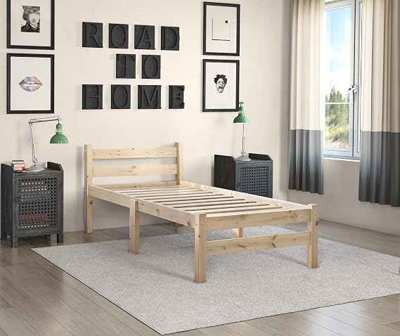 STRICTLY BEDS&BUNKS Heavy Duty 3ft Single Pine Bed, Can be used by adults (Natural)